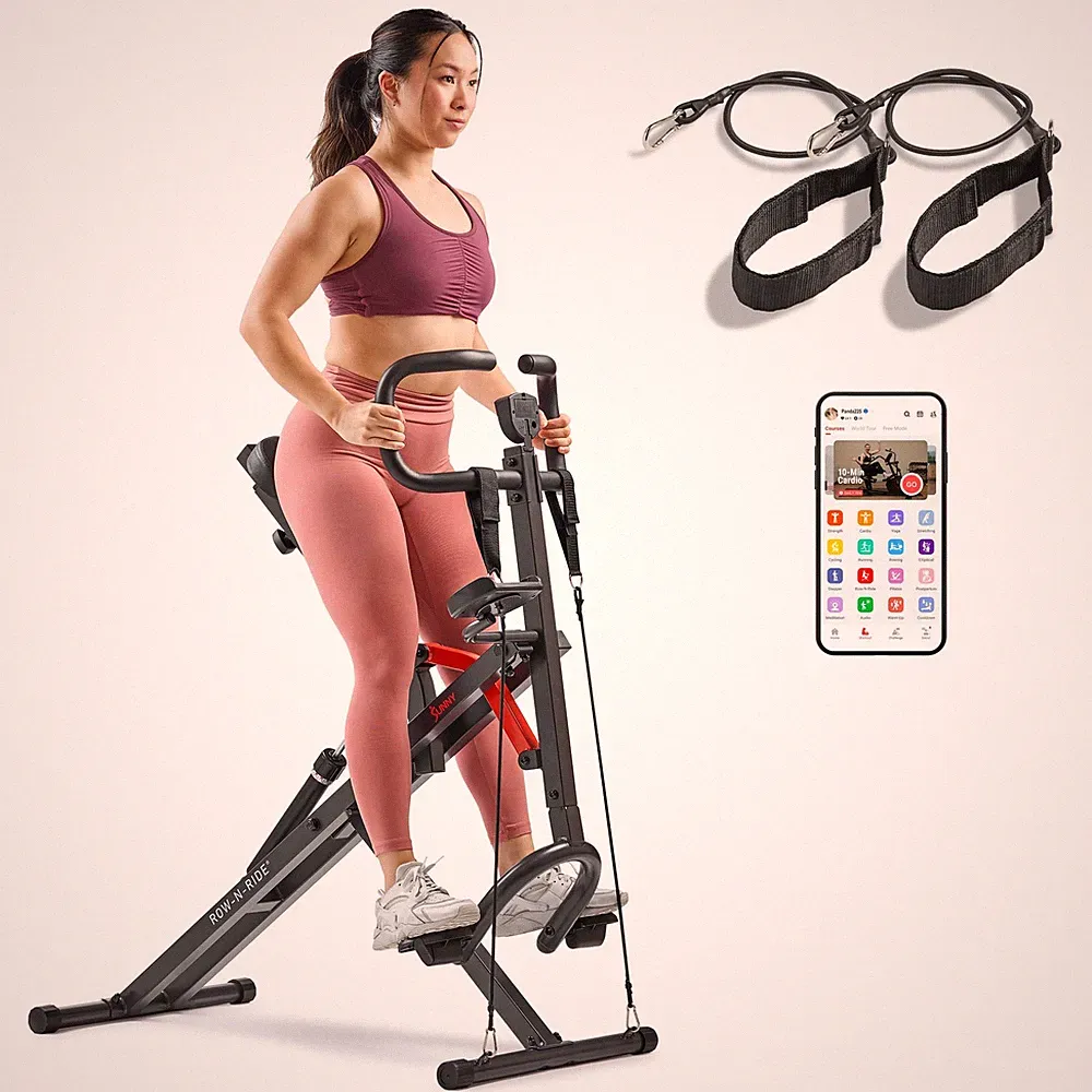 Rowing Machine 300LB Capacity 12 Level Hydraulic Resistance Smart Black Sunny