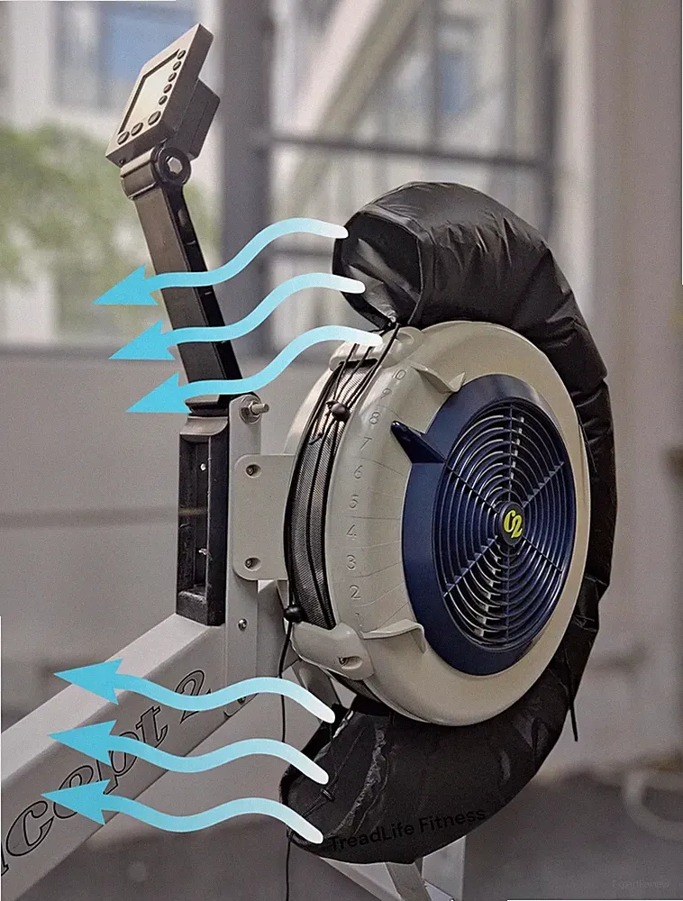 Rowing Machine Cooling Airflow Tube Fan Cover for Concept 2 Rower Models C D & E