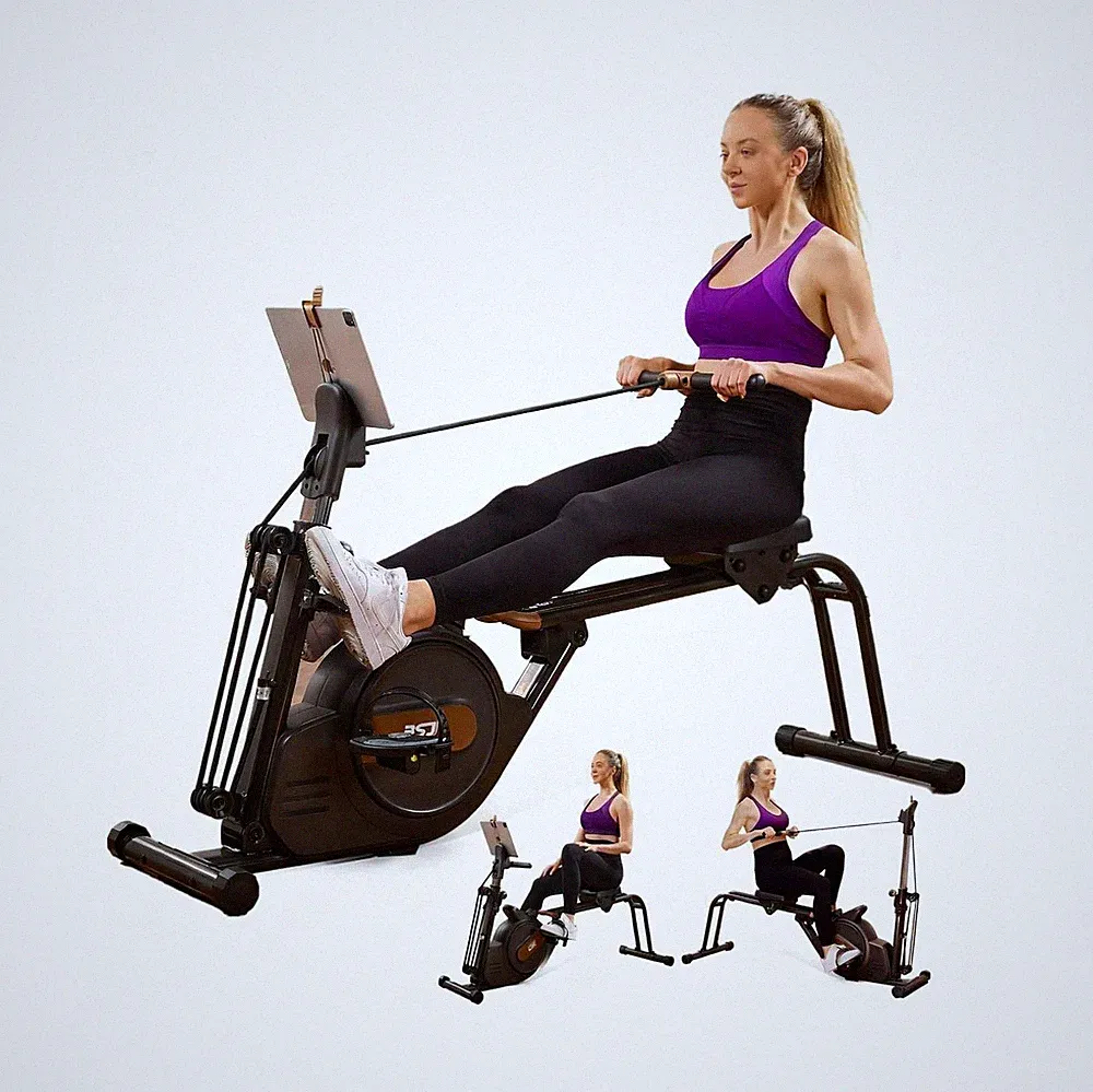 Rowing Machine for Home, 3 in 1 Magnetic Rower with 6-Level Height Adjustable...