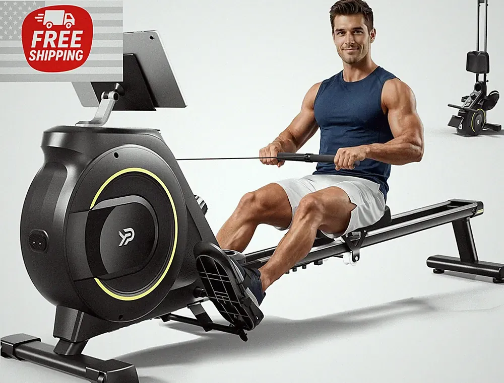Rowing Machine for Home, 350 LB Capacity, 16-Level Silent Resistance, Magnetic