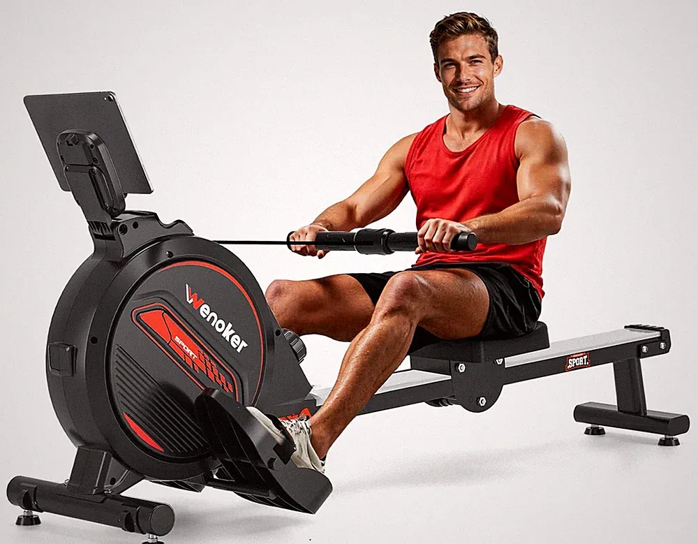 Rowing Machine Magnetic 350 LB Capacity 16 Level Silent Rower Wenoker Home