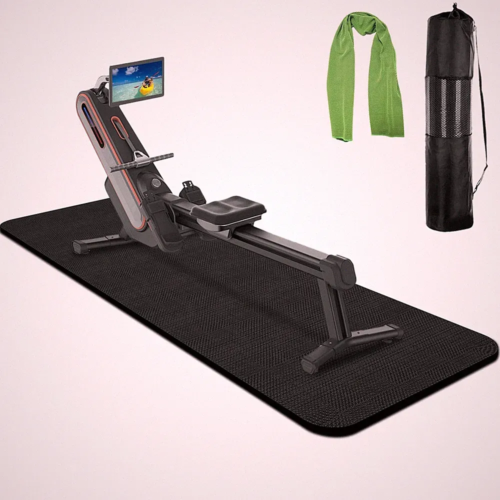 Rowing Machine Mat 96" x 30" with Storage Bag and Sports Towel,Treadmill Mat...