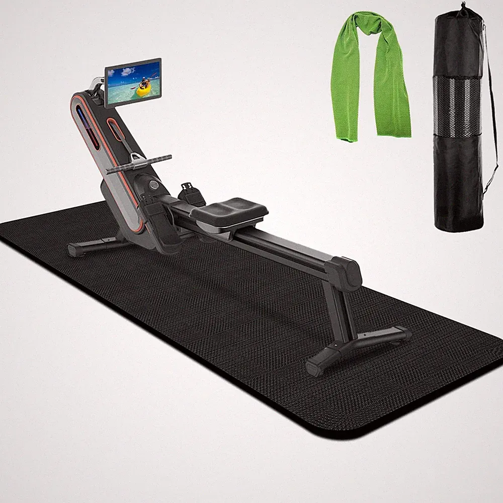 Rowing Machine Mat 96" x 30" with Storage Bag and Sports Towel,Treadmill Mat...