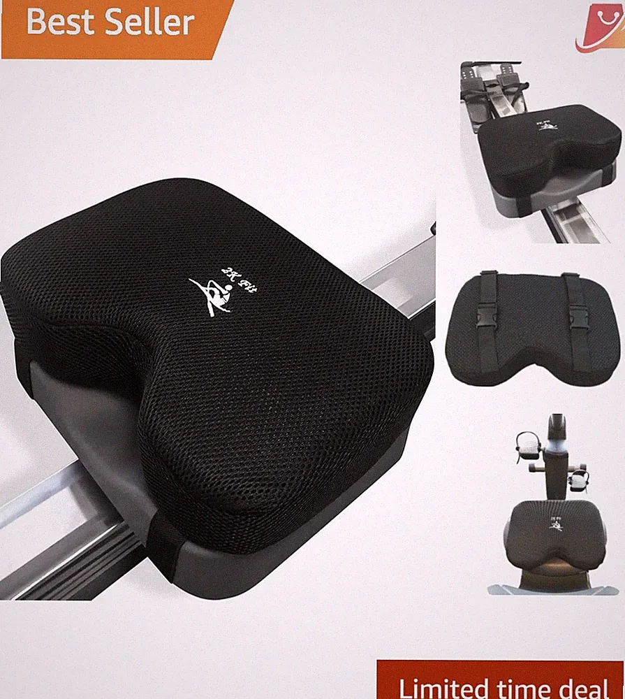 Rowing Machine Seat Cushion Custom Memory Foam Anti Slip Washable Cover for C...