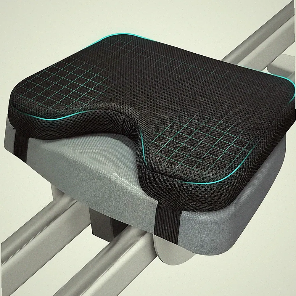Rowing Machine Seat Cushion, Rower Seat Cushion, 2 Strap Fixation, Custom Memor