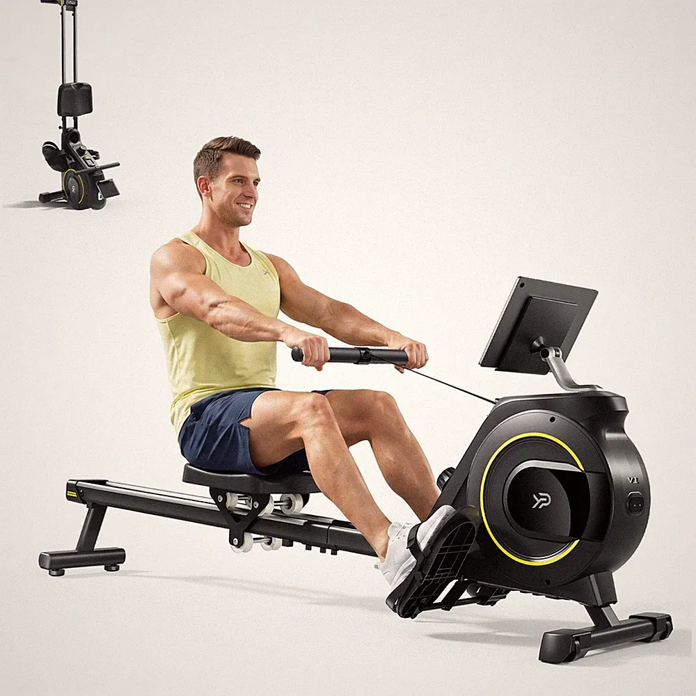 Rowing Machine with Comfortable Seat, Quiet for Home & 16-Level Resistance