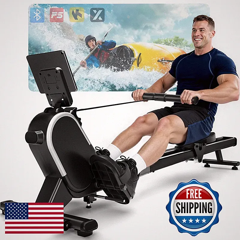 Rowing Machines For Home Mosuny Magnetic Rowing Machine 16-Level Adjustable
