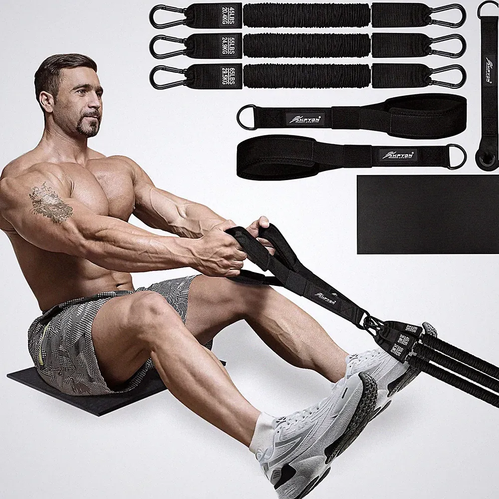Rowing Resistance Bands, Best for Rowing Machine, Home Gym Workout Equipment...