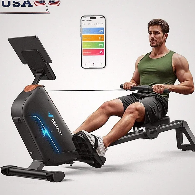 Self-Powered Rowing Machine Magnetic Resistance 16 Levels Quiet Fitness Trainer