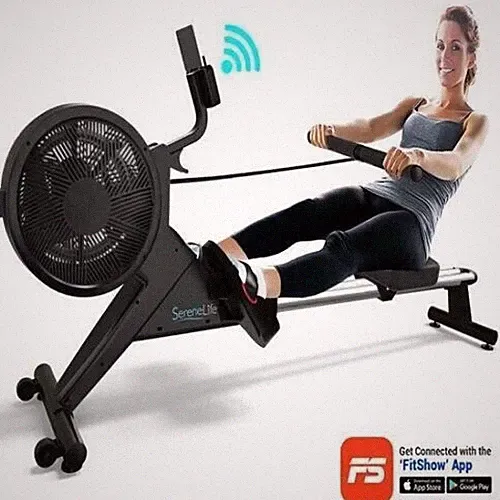 SereneLife SLRWMC60 Smart Rowing Machine 16 Level Magnetic w/Bluetooth, W/LCD