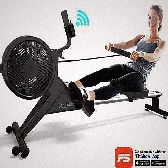 SereneLife Smart Exercise Rowing Machine Magnetic 16 Levels of Resistance