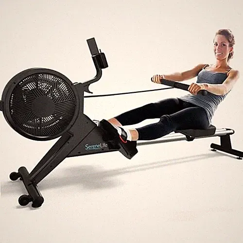 SERENELIFE SMART ROWING MACHINE FITNESS MONITORING APP - BLACK - Scratch & Dent