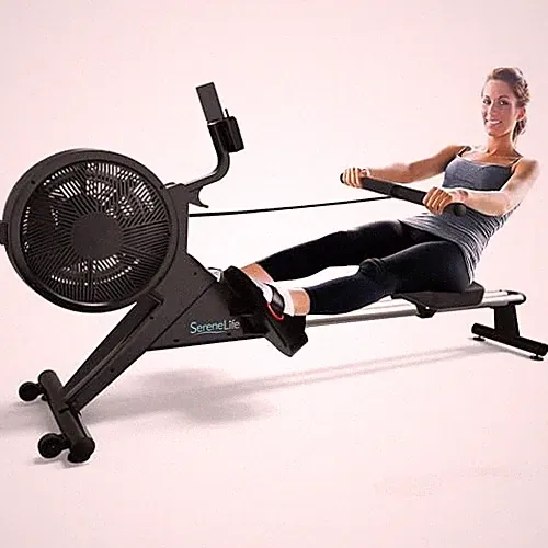 SERENELIFE SMART ROWING MACHINE FITNESS MONITORING APP - BLACK - Scratch & Dent