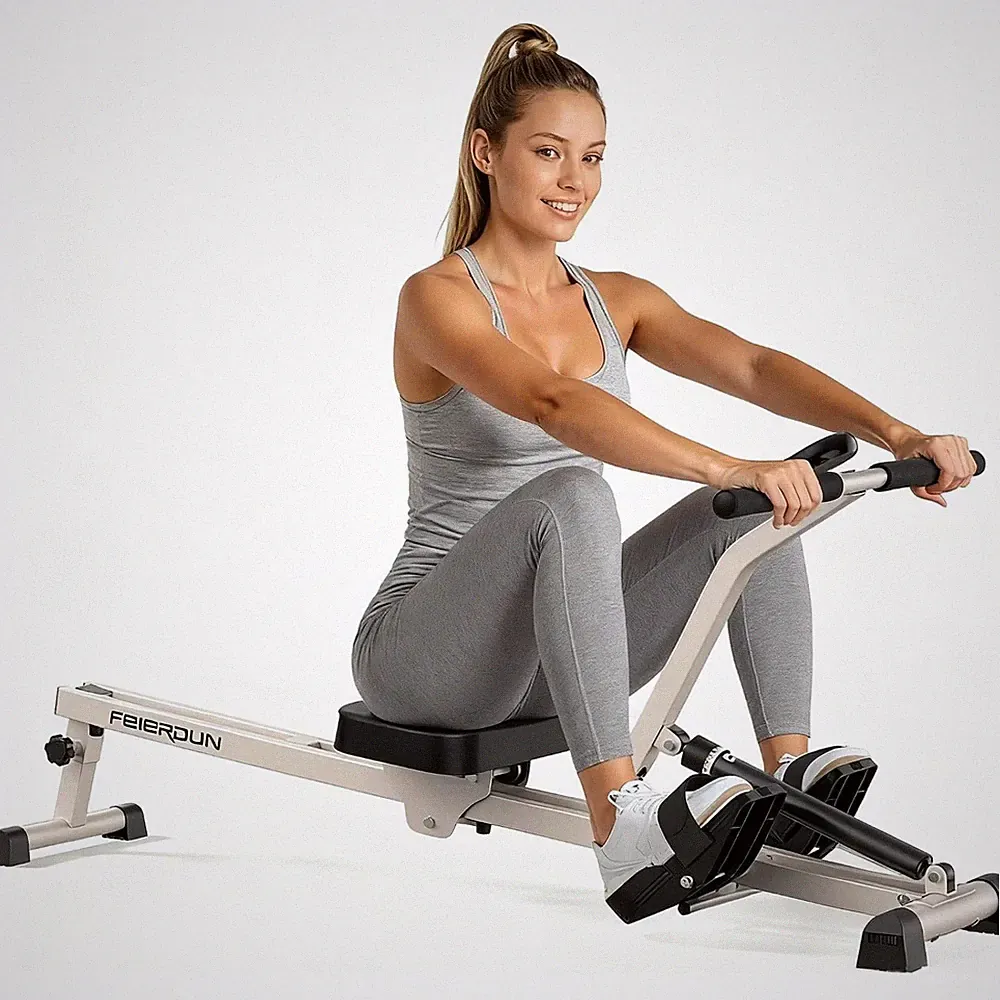 Space-saving hydraulic workout gear, adjustable tension supports up to 300lbs