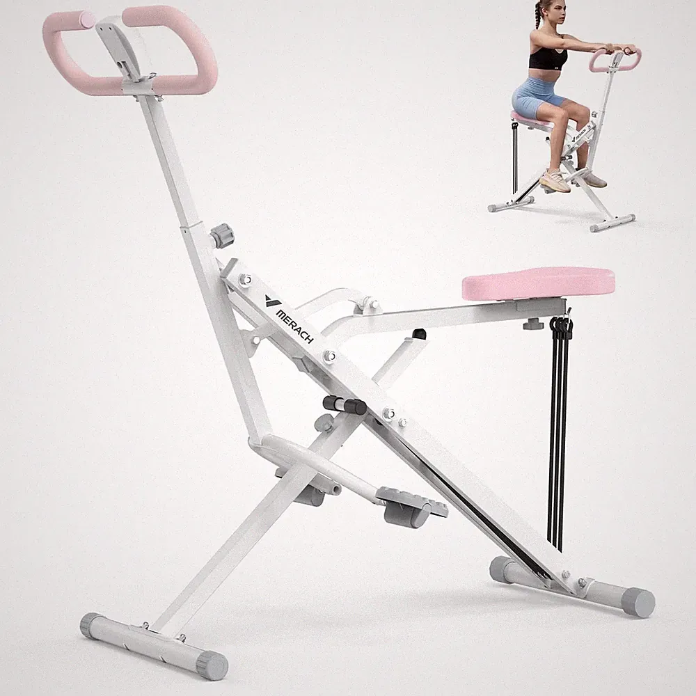 Squat Assist Trainer Foldable Squat Rider Machine for Glutes and Quads with 3 Te
