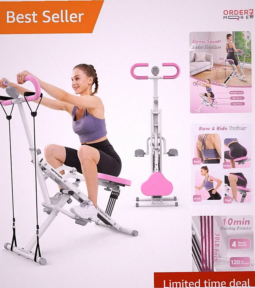 Squat Machine Alloy Steel Adjustable 330lbs with Resistance Bands for Home Gym