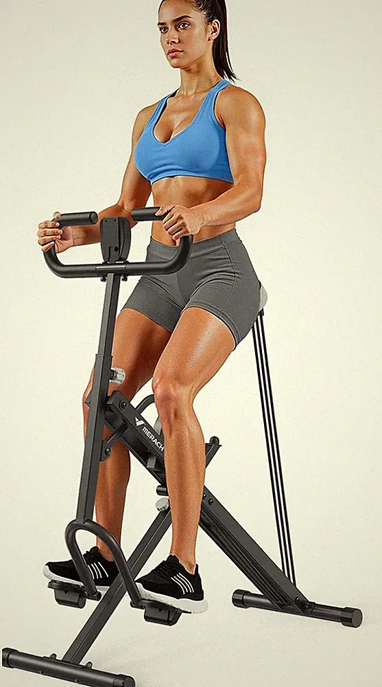 Squat Machine, MERACH R07 2 in 1 Squat Rowing Machine, Easy Setup & Foldable