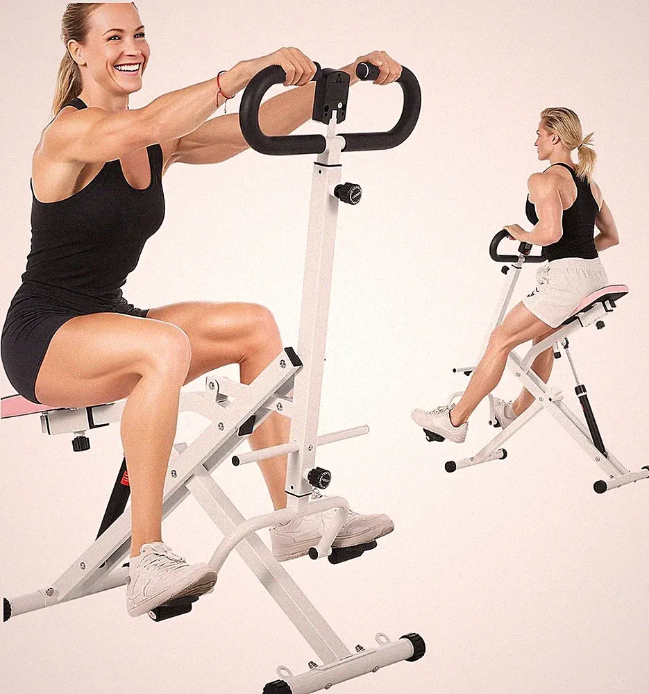 Squat Machine Squat Assist Trainer 12 Level Resistance Squat Ride Rowing Machine