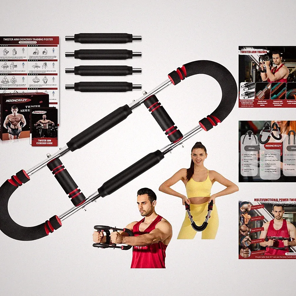 Stainless Steel Twister Arm Trainer: Portable Fitness Equipment for Men & Women
