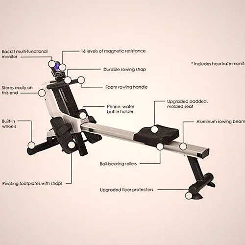 Stamina 1130 Programmable Rowing Exercise Machine w/ Heart Rate Strap (Open Box)