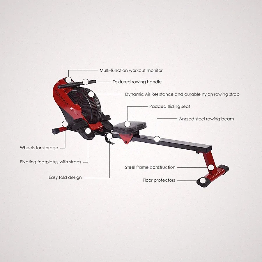 Stamina ATS Air Rower 1401, Black/Red - 35-1401