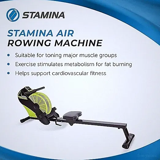 STAMINA ATS AIR ROWER | ROWING MACHINE | LCD MONITOR | - - CRYPTO GREEN / BLACK