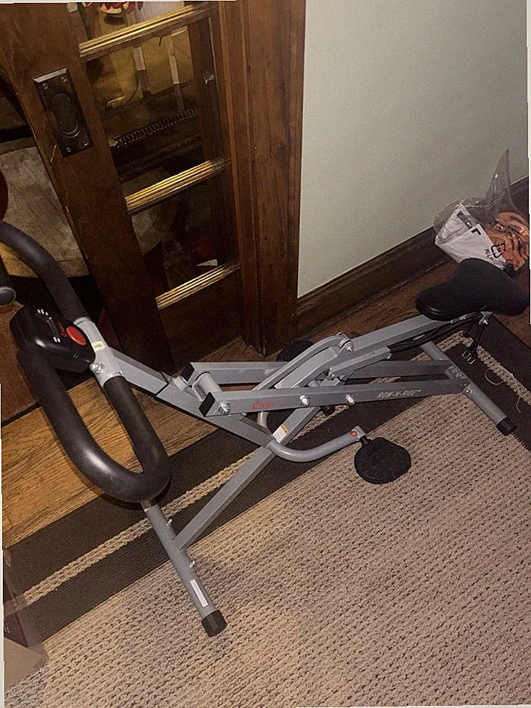 Stamina Row-N-Rider Rowing Machine Abdominal Trainer Padded Seat Gray/Black