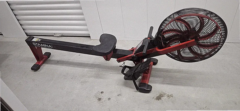 Stamina X Extreme Training Air Rowing Machine Black/Red w/ Transportation Wheels