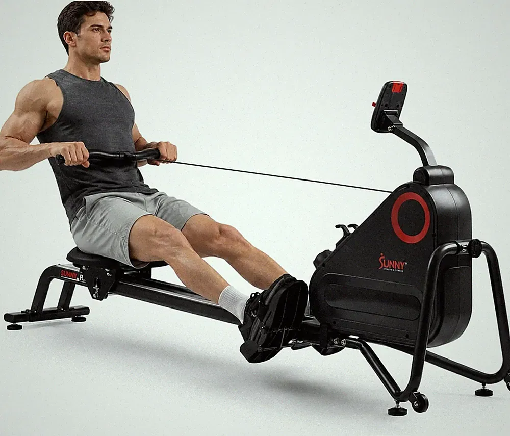 Sunny Fitness Magnetic Rower Quiet Compact Storage