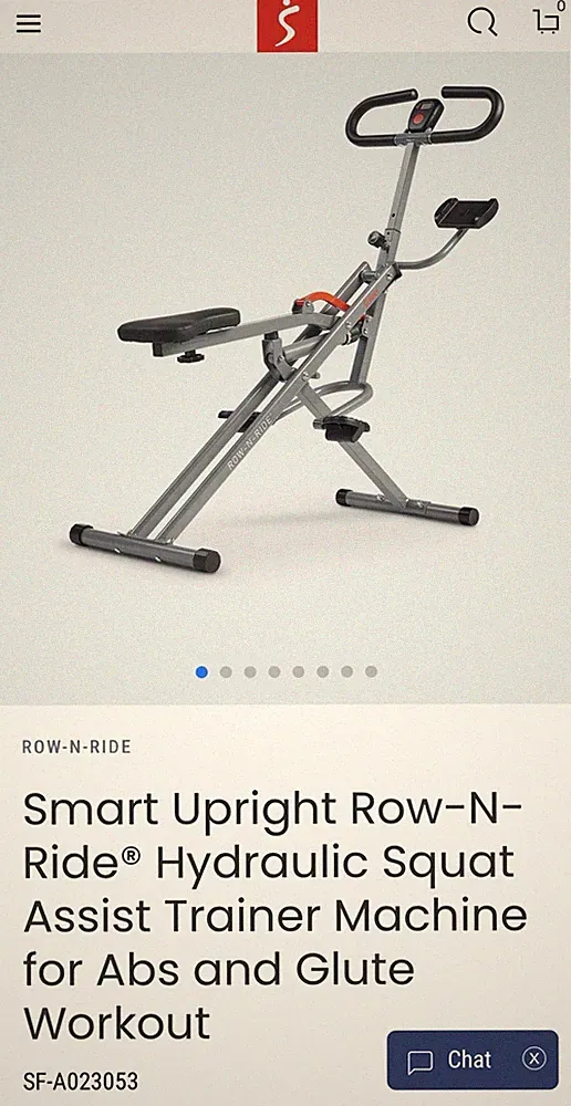Sunny Health Fitness Hydraulic Squat Assist Trainer Smart Row-N-Ride SF-A023053