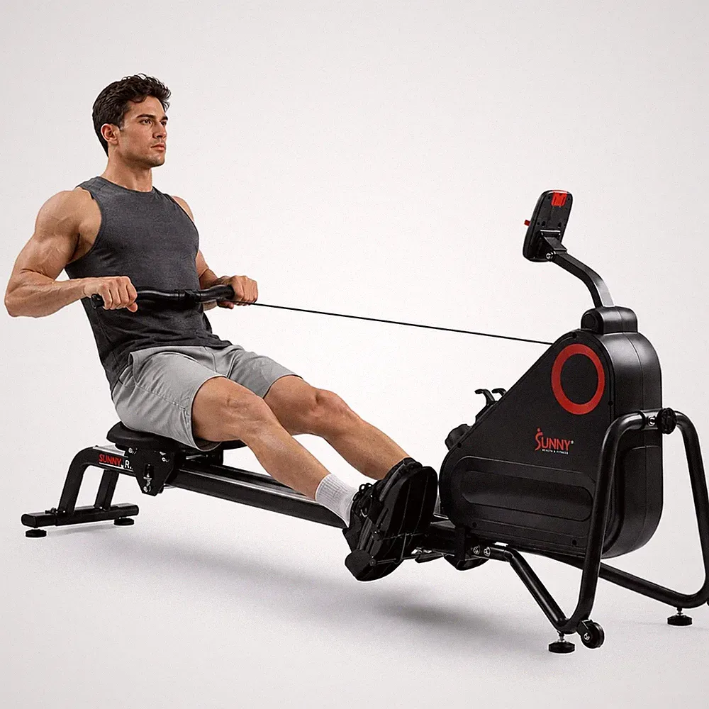 Sunny Health Fitness Magnetic Rower Quiet Foldable