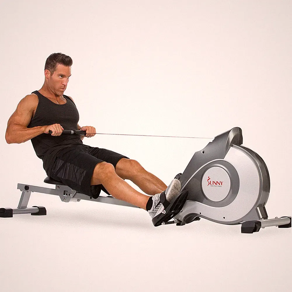 Sunny Health & Fitness Magnetic Rowing Machine with LCD Monitor 8 Resistance