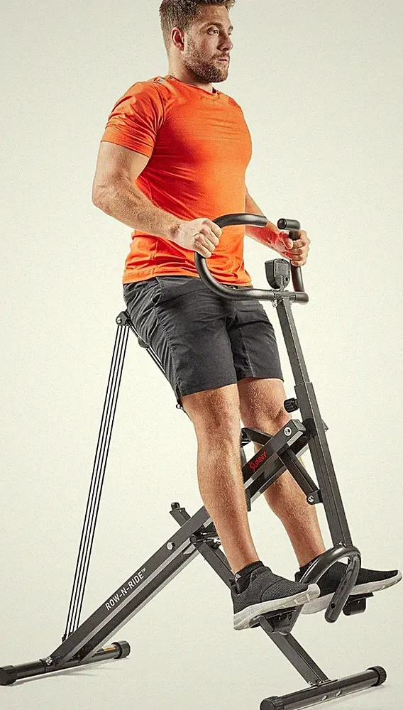 Sunny Health & Fitness Row-N-Ride Heavy-Duty Squat Assisted Machine NO. 077-PLUS
