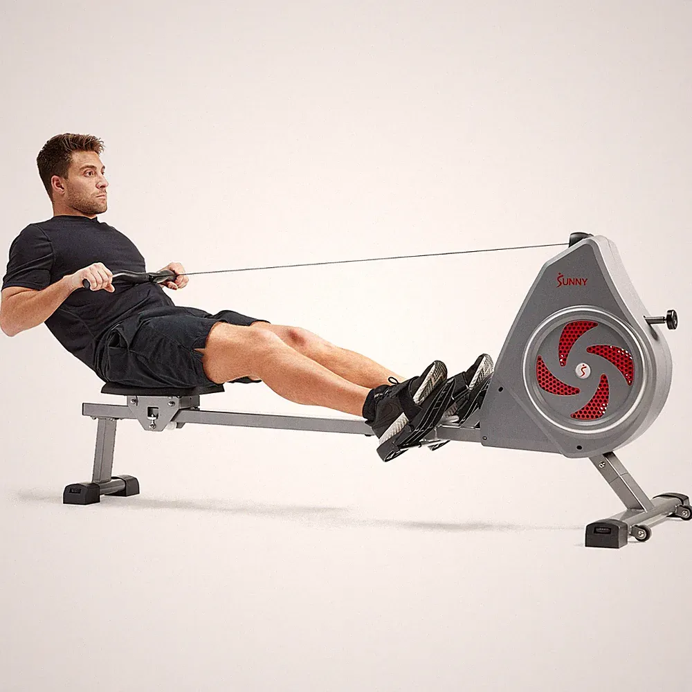 Sunny Health & Fitness Rower Long Slide Rail Cardio Rowing Equipment for Home