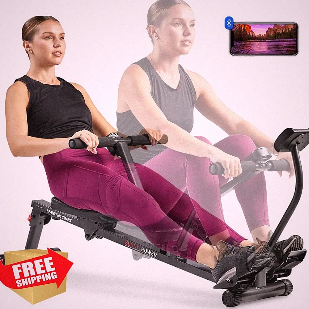 Sunny Health Fitness Rowing Machine 12 Resistance Levels App