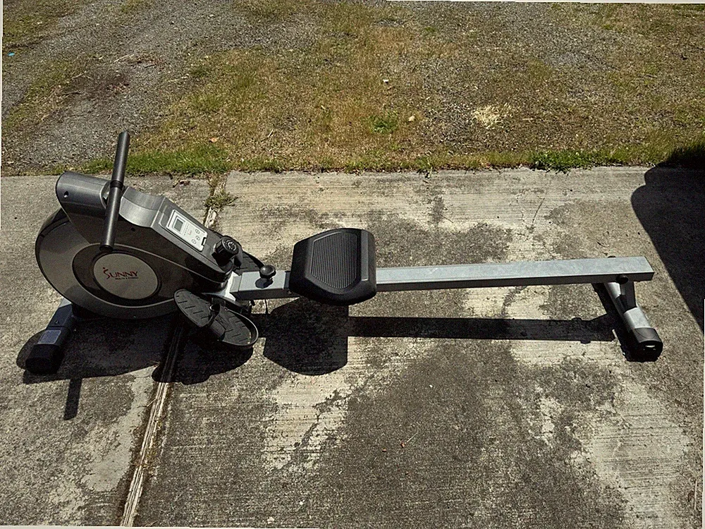 Sunny Health & Fitness Rowing Machine w/ LCD Display, Gray/Black