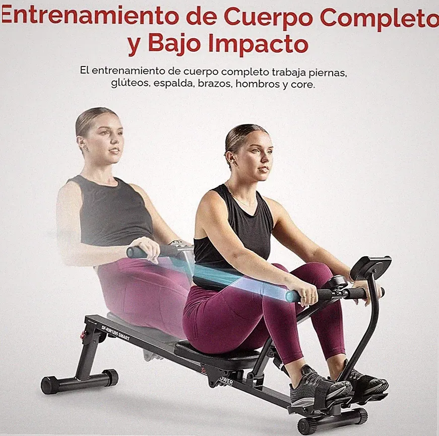Sunny Health Fitness SF-RW1205 Hydraulic Rowing Machine LCD Adjustable Seat