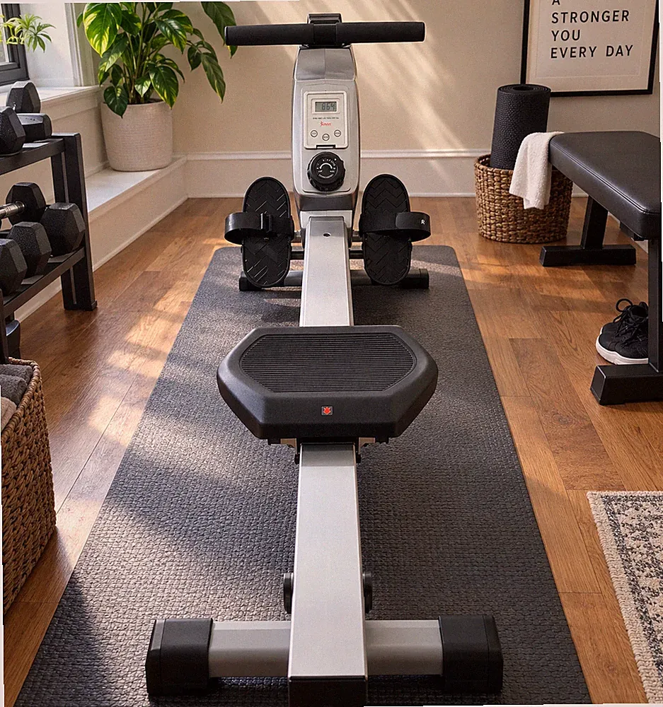 Sunny Health Fitness SF-RW5515 Magnetic Rowing Machine Rower LCD Foldable