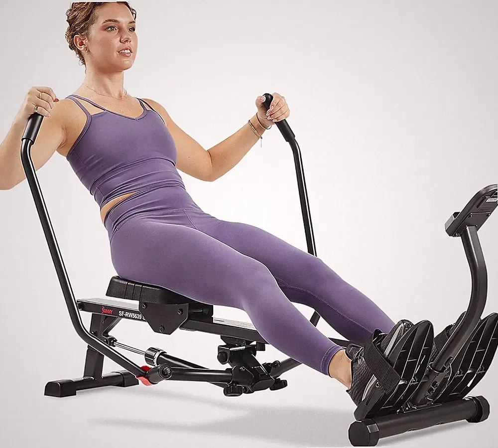 Sunny Health & Fitness Smart Compact 360° Full-Motion Rower, Low-Impact Full-Bod