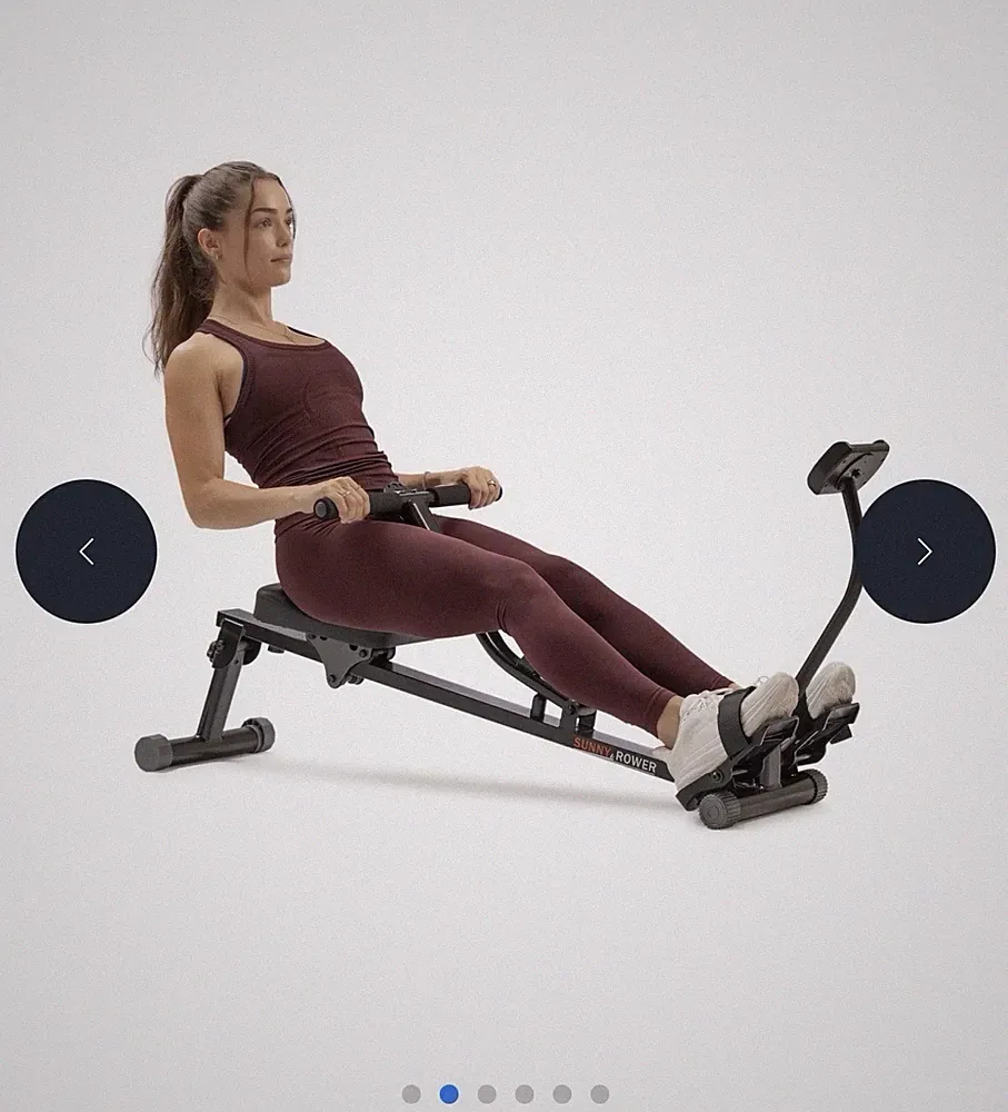 Sunny Health & Fitness Smart Compact Adjustable Rowing Machine, 12 Levels Adj...