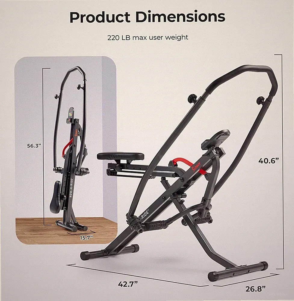 Sunny Health & Fitness Smart Compact Full Motion Rowing Machine Full - Body Work