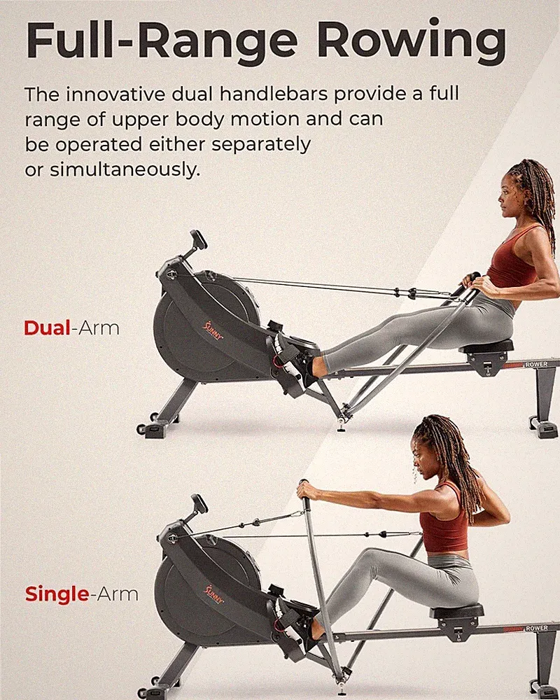 Sunny Health & Fitness Smart Compact Full Motion Rowing Machine Full Body Worker
