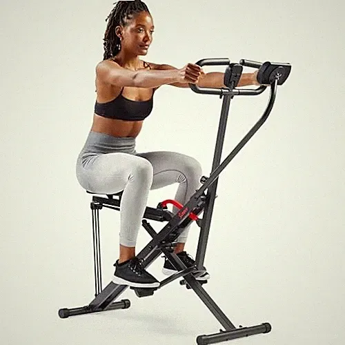 Sunny Health & Fitness Smart Upright Row-N-Ride Exerciser NO-077SMART - BLACK