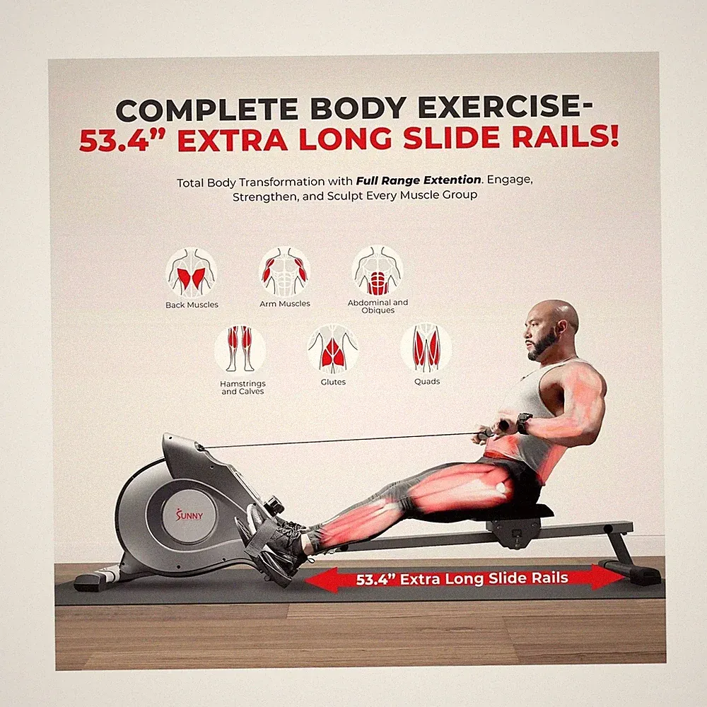 Sunny Health Foldable Magnetic Rowing Machine LCD displ. (Local Delivery/Pickup)