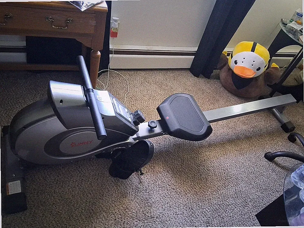 Sunny Rowing Exercise Machine Adjustable Magnetic Resistance LCD Stat Screen