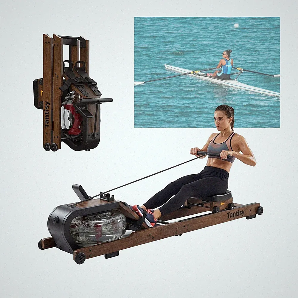 TANTISY Foldable Rowing Machines for Home with Adjustable Large Water Tank &...