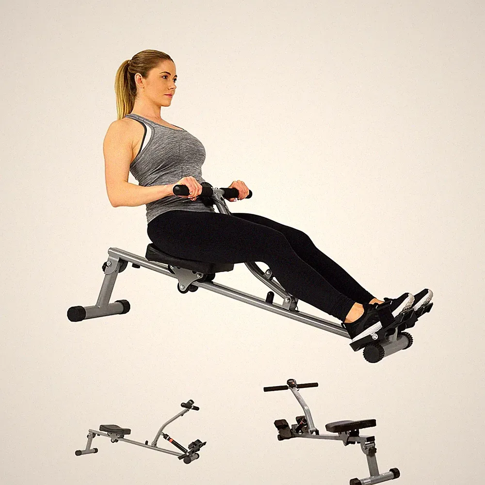 Total Body Fitness Rowing Machine with Digital Monitor & Adjustable Foot Straps