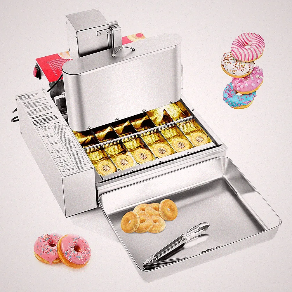 Uimoso Commercial Automatic Donut Maker Machine, 6 Rows, 360 Pieces Per Hour