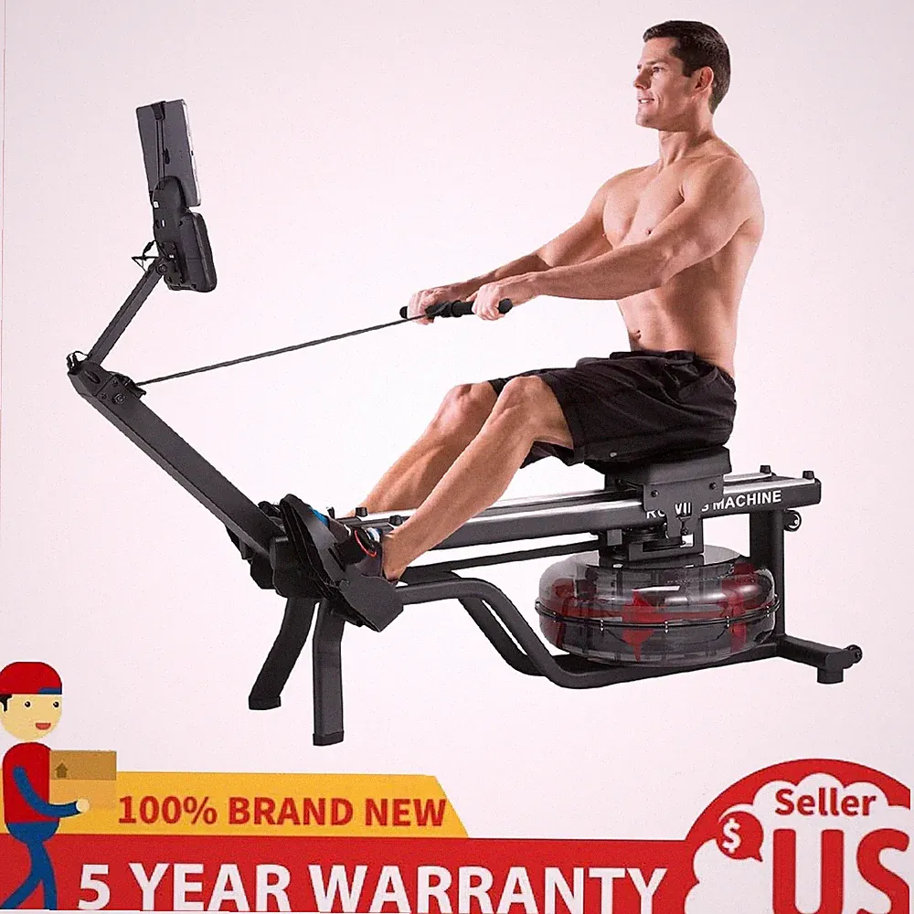 Water Rowing Machines ,380 LBS Capacity Rower Machine Workout w/Digital Monitor