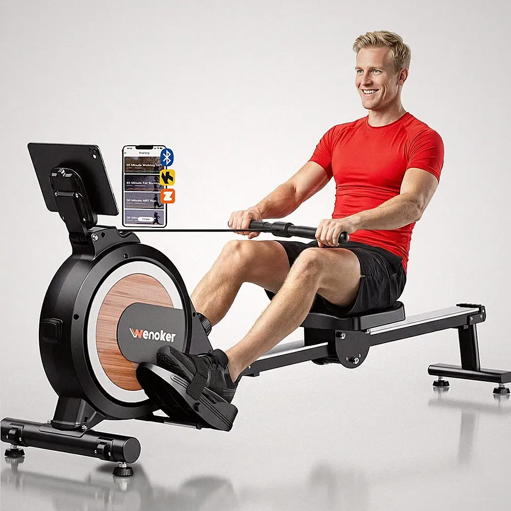 Wenoker Rowing Machine for Home - Wood grain-App